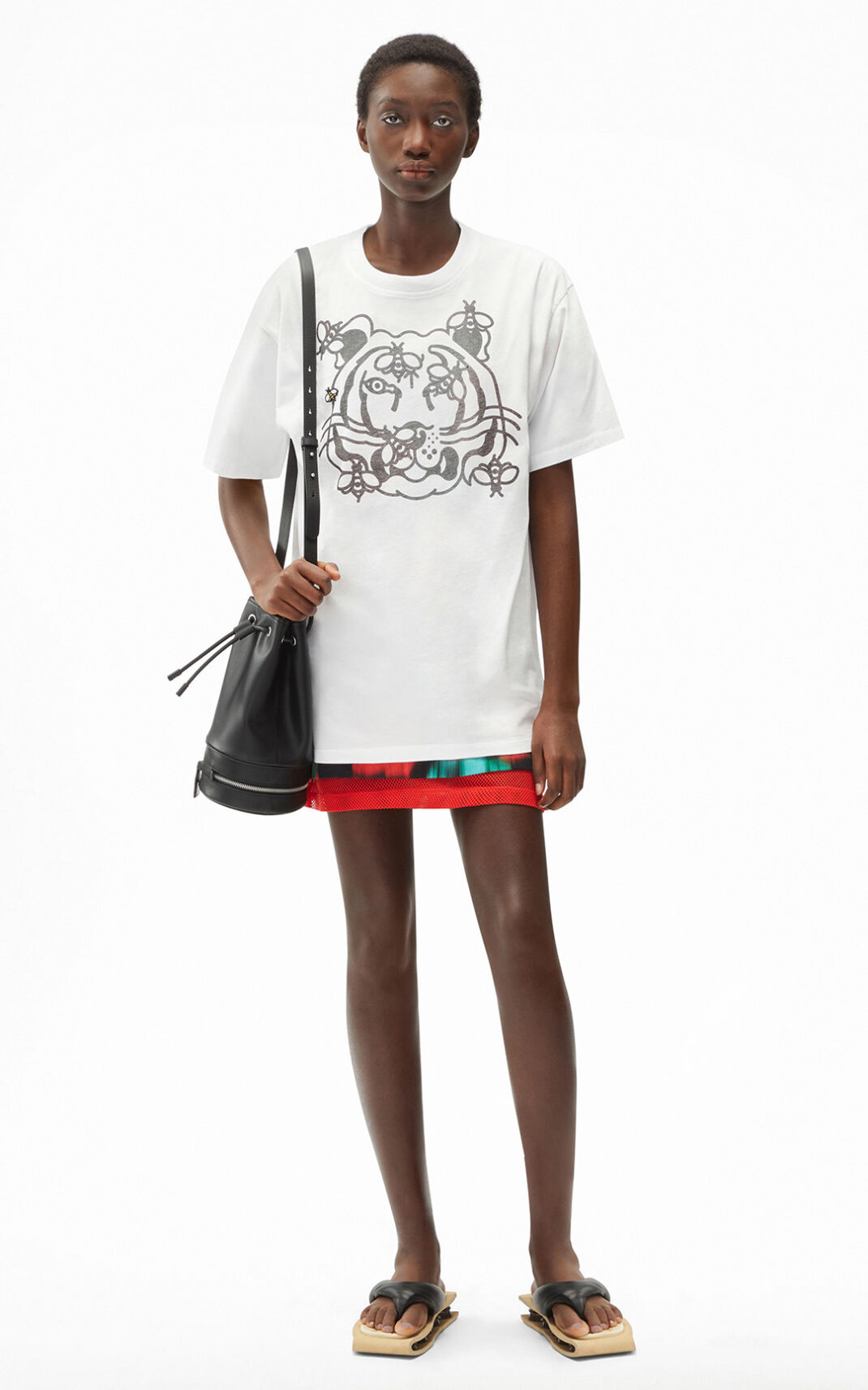 Kenzo Bee a Tiger oversize T-shirts Dame - Hvide DK-623172